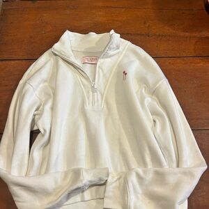 Women’s Victoria's Secret White Half-Zip Sweater, Cropped